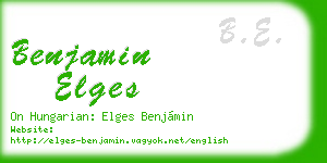 benjamin elges business card